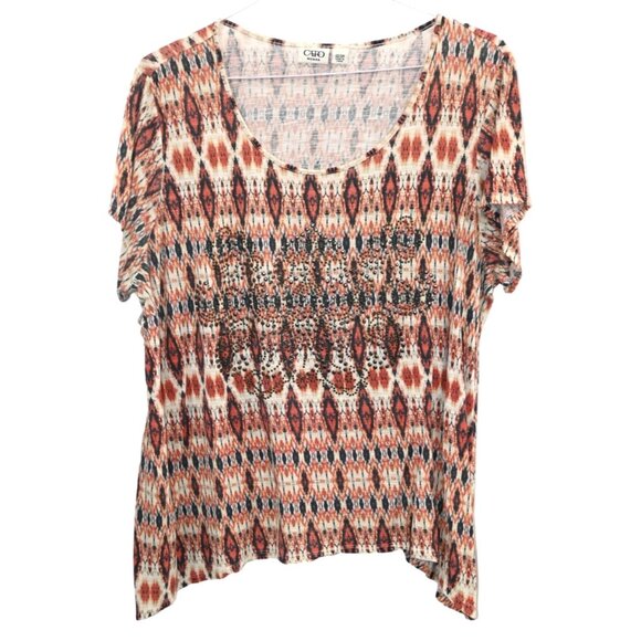 Cato Womens Short Sleeve Tunic Blouse Size 22/24 - Picture 1 of 3